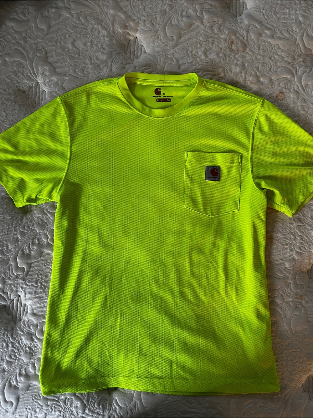 Carhartt Neon Yellow High-Vis Short Sleeve Pocket Tee